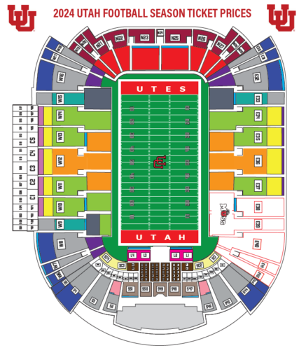 2024 Utah Football Season Ticket Pricing map 