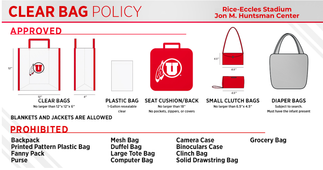 Huntsman Center Clear Bag Policy